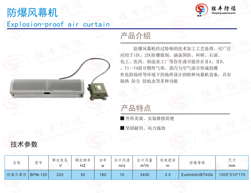 1.2米防爆風(fēng)幕機(jī)